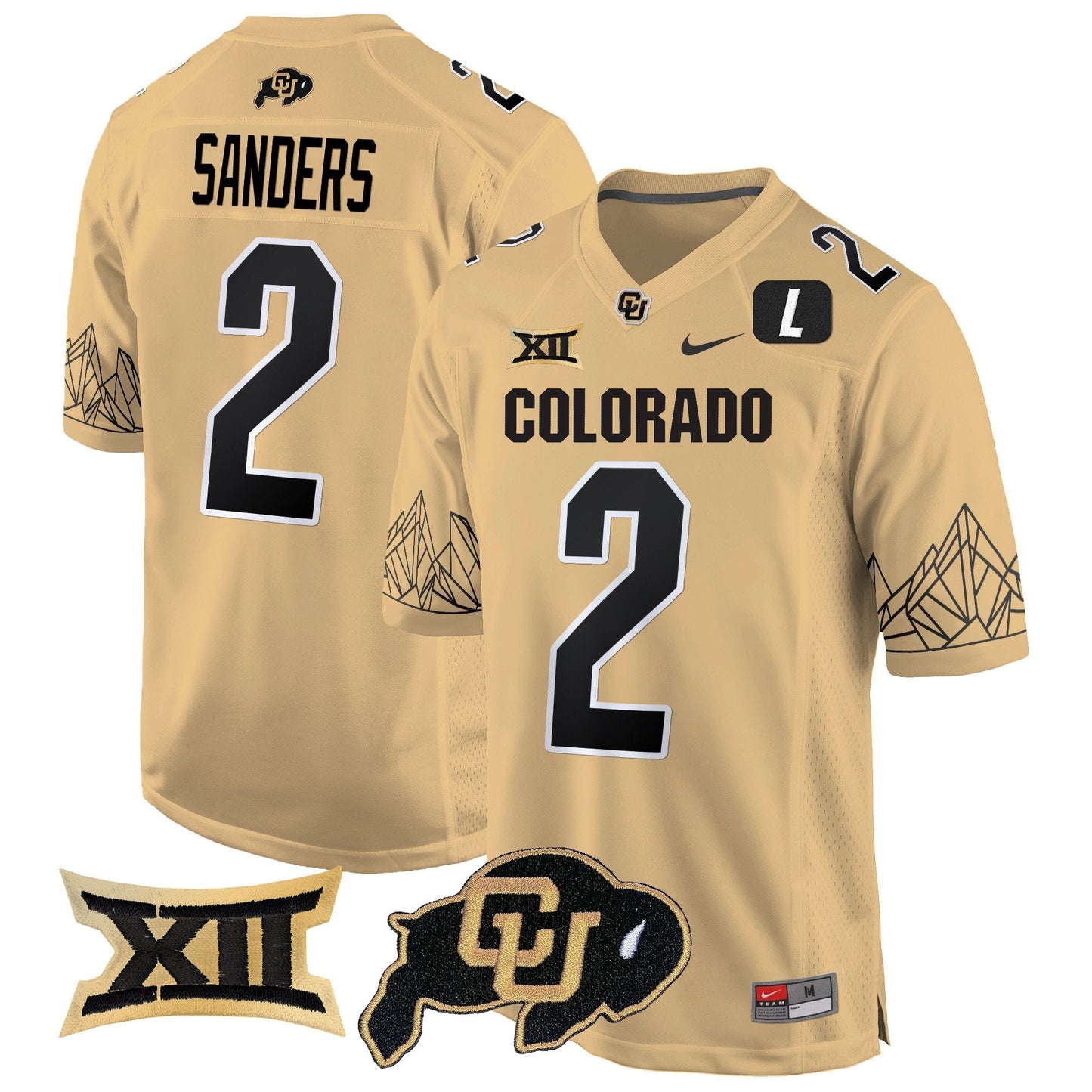 Colorado Buffaloes Big 12 XII Patch Game Jersey - All Stitched