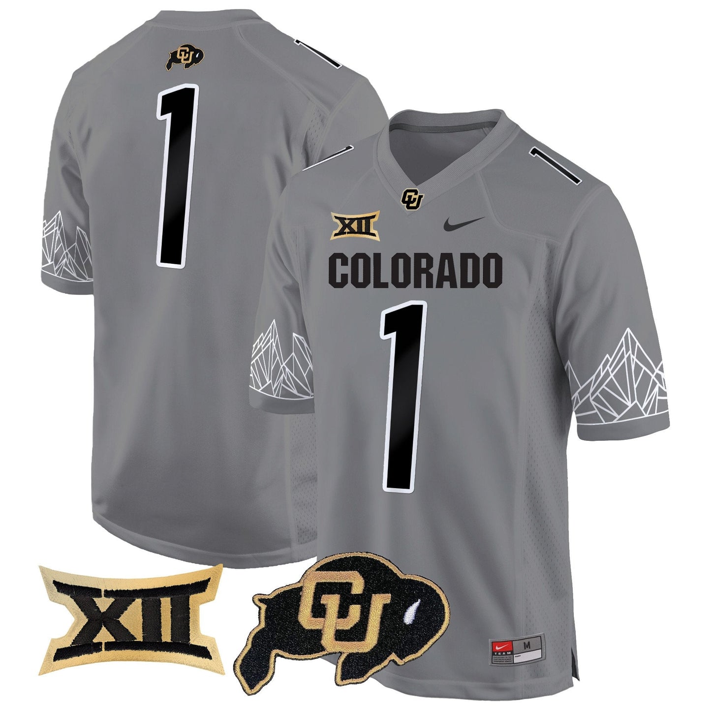 Colorado Buffaloes Big 12 XII Patch Game Jersey - All Stitched