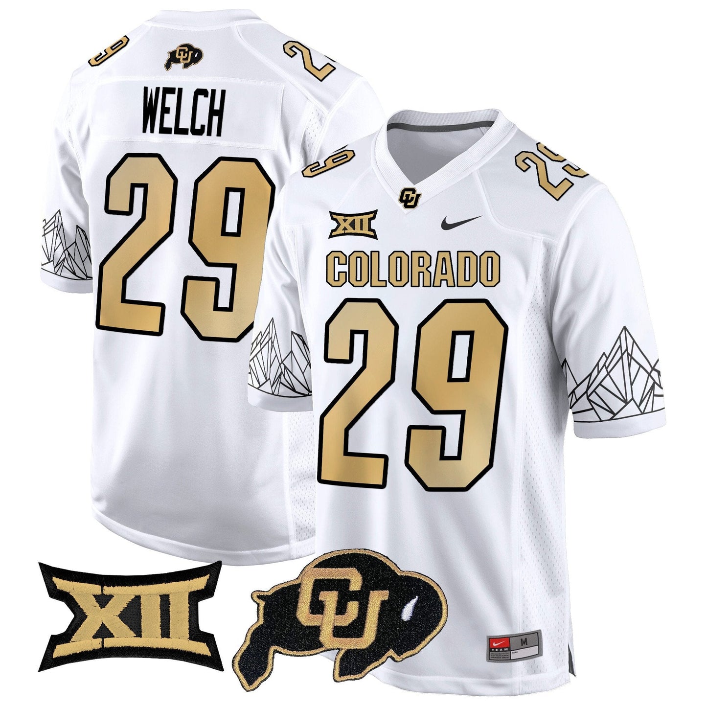 Colorado Buffaloes Big 12 XII Patch Game Jersey - All Stitched