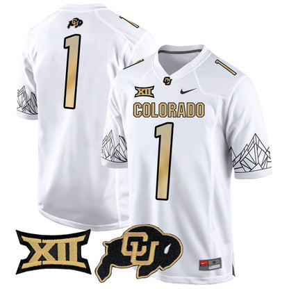 Colorado Buffaloes Big 12 XII Patch Game Jersey - All Stitched