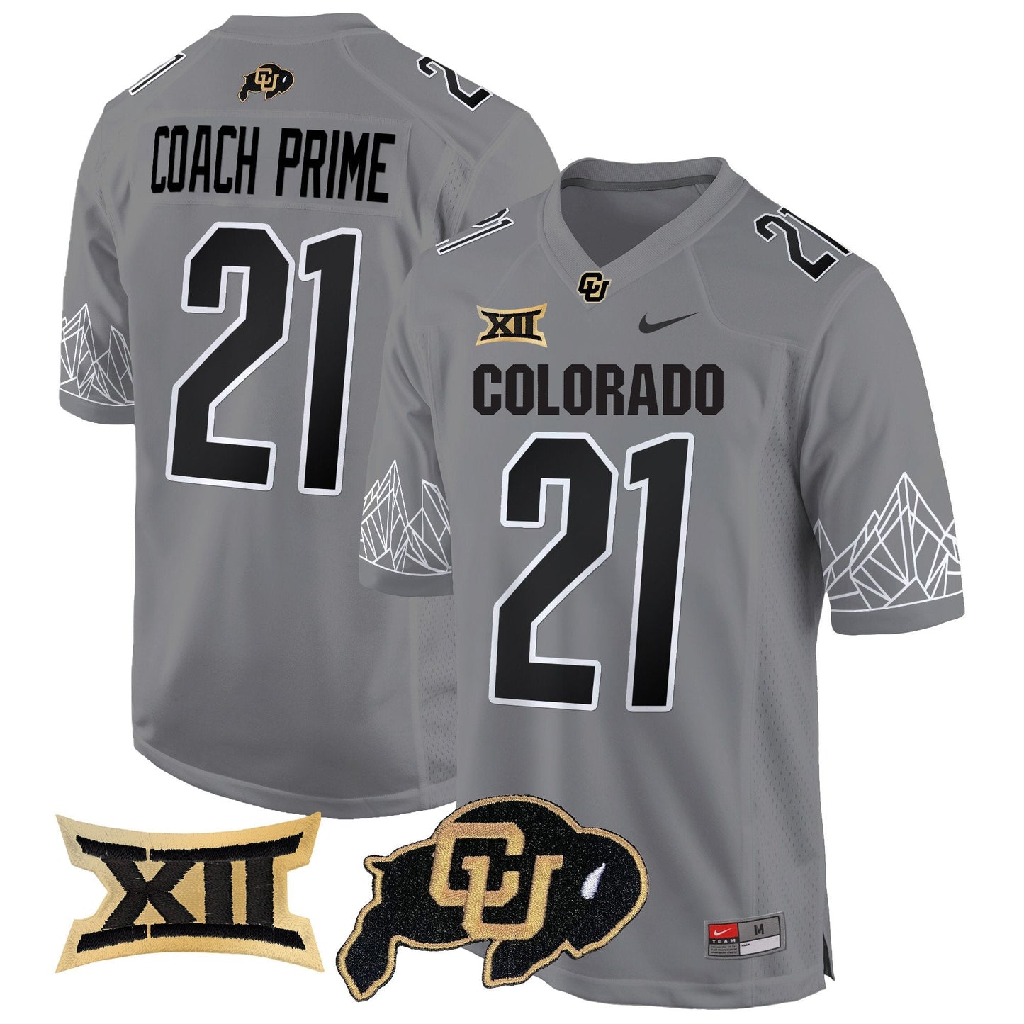 Colorado Buffaloes Big 12 XII Patch Game Jersey - All Stitched