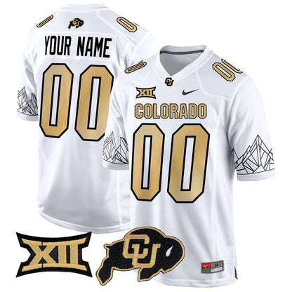 Colorado Buffaloes Big 12 XII Patch Game Custom Jersey - All Stitched
