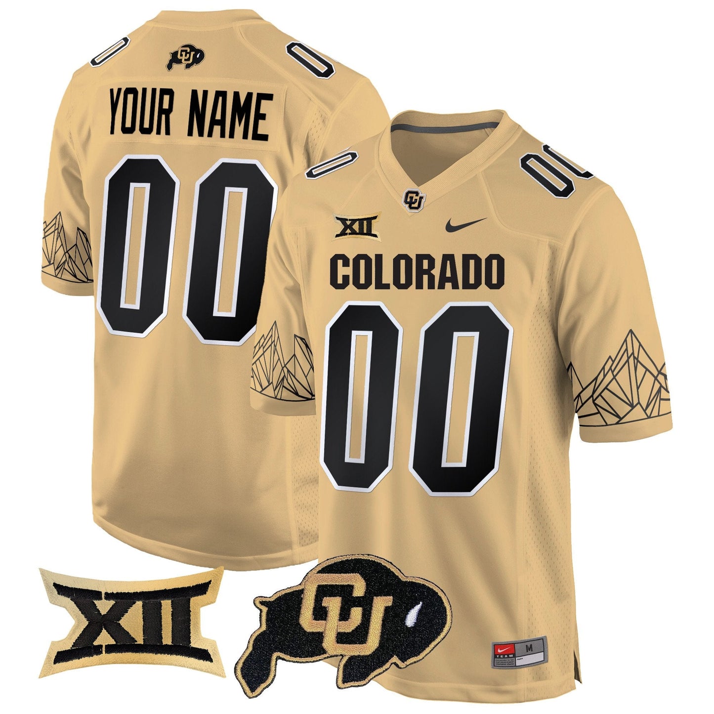 Colorado Buffaloes Big 12 XII Patch Game Custom Jersey - All Stitched