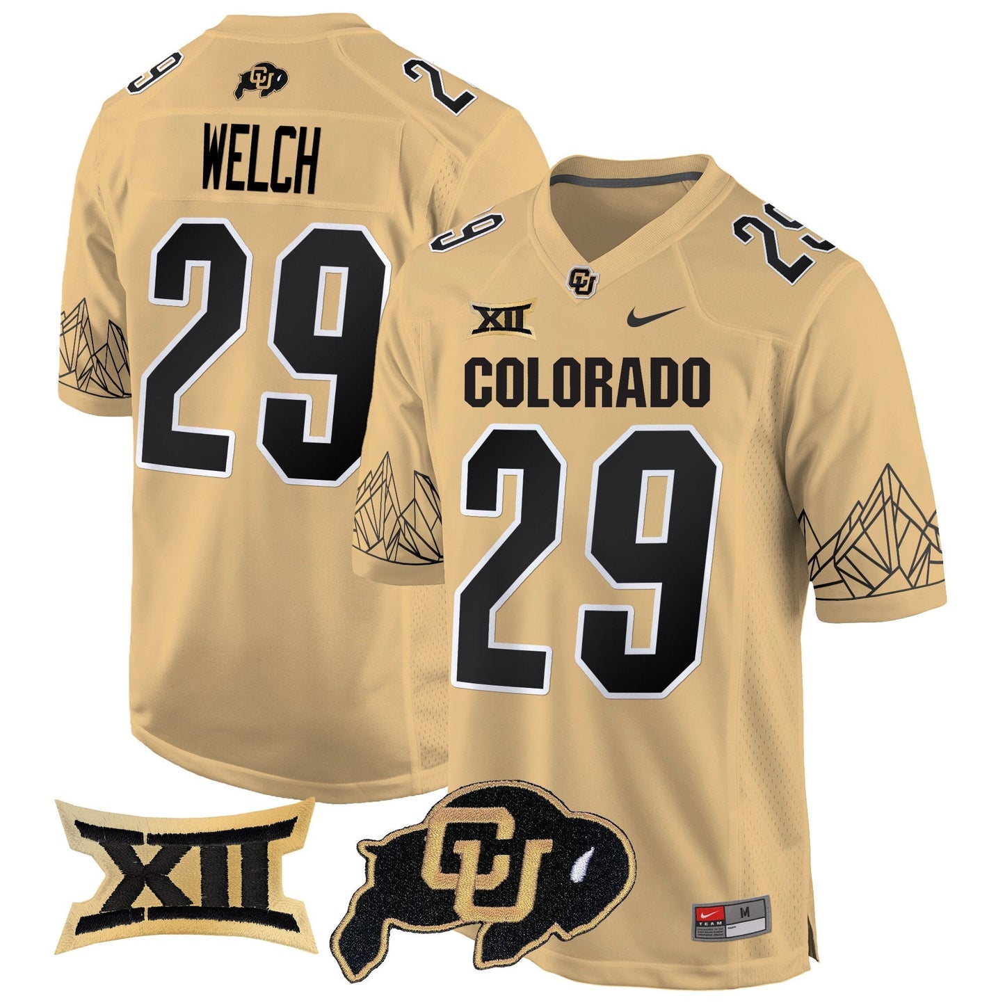 Colorado Buffaloes Big 12 XII Patch Game Jersey - All Stitched