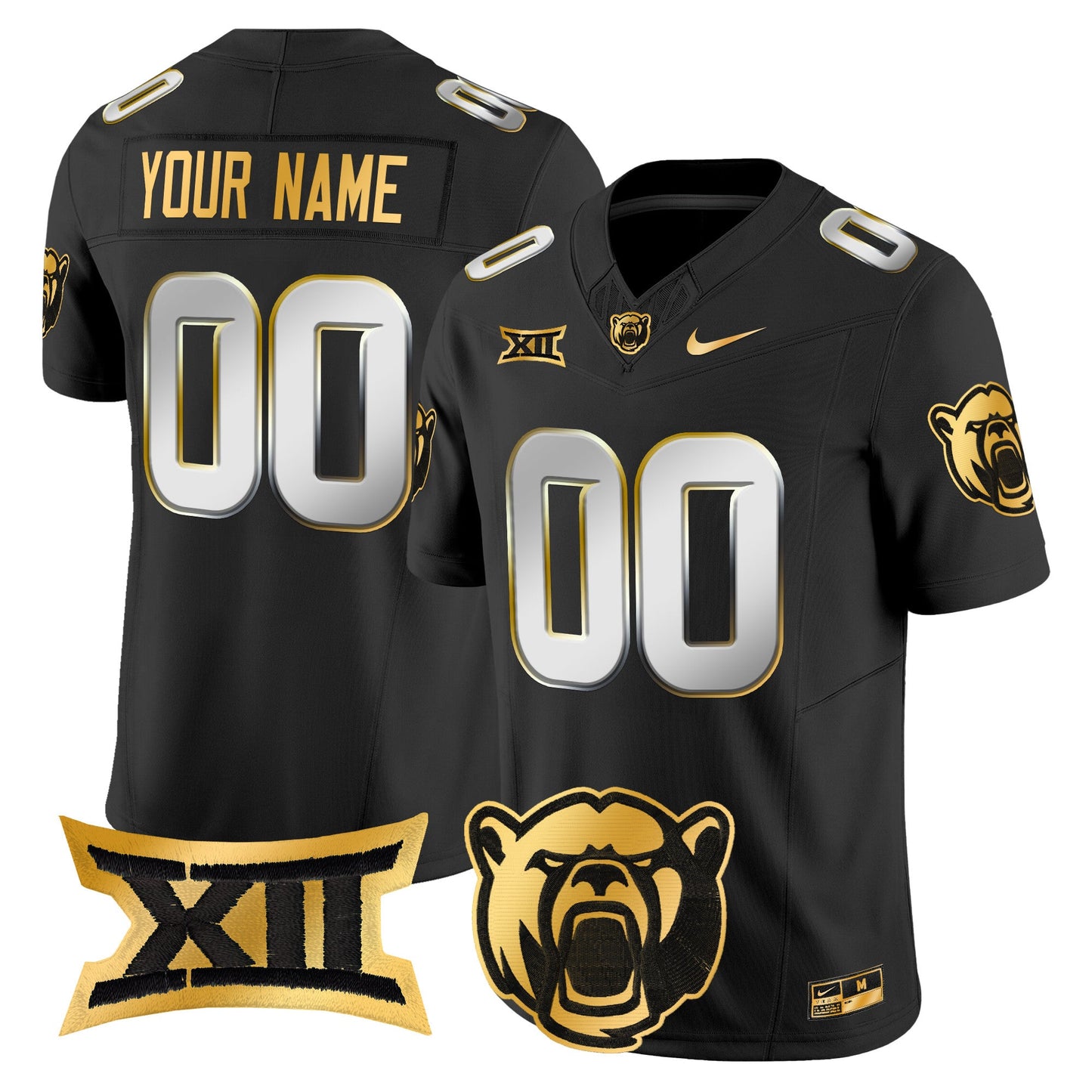 Baylor Bears 2024 Gold Vapor Limited Custom Jersey - All stitched