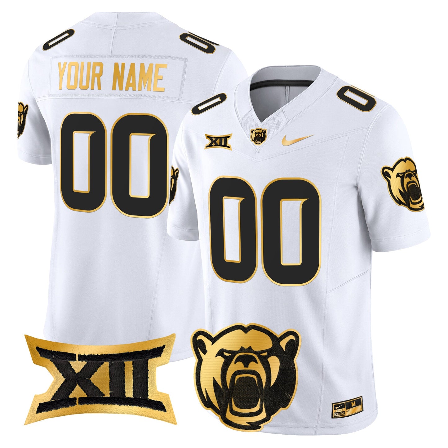 Baylor Bears 2024 Gold Vapor Limited Custom Jersey - All stitched