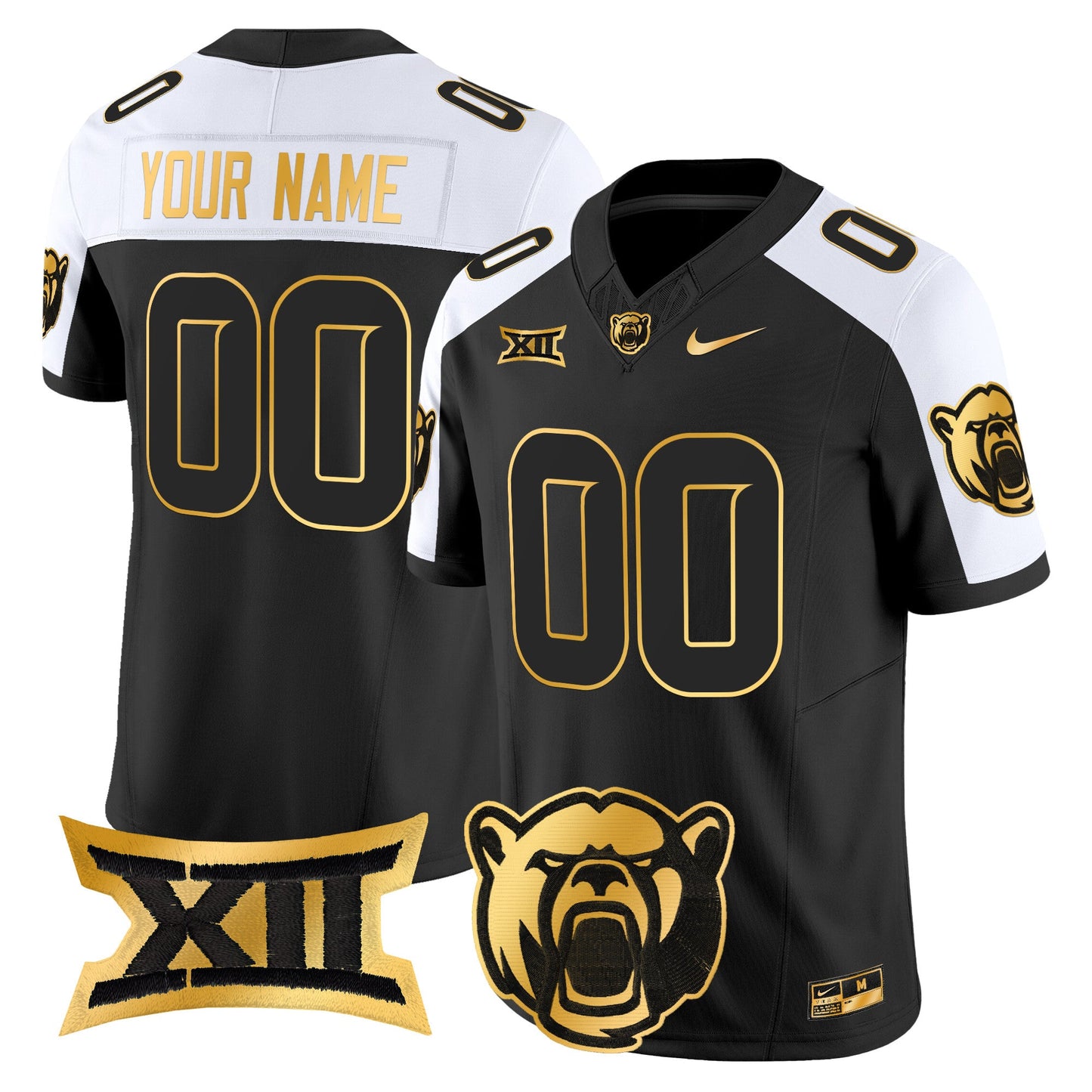 Baylor Bears 2024 Gold Vapor Limited Custom Jersey - All stitched