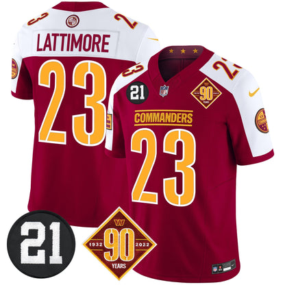 Men's Washington Commanders 90th & Sean Taylor Patch Vapor Limited Jersey - All Stitched