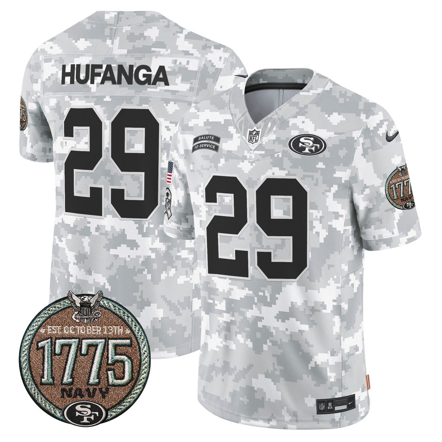 49ers 2024 Salute to Service Establishment Year Patch Vapor Limited Jersey - All Stitched