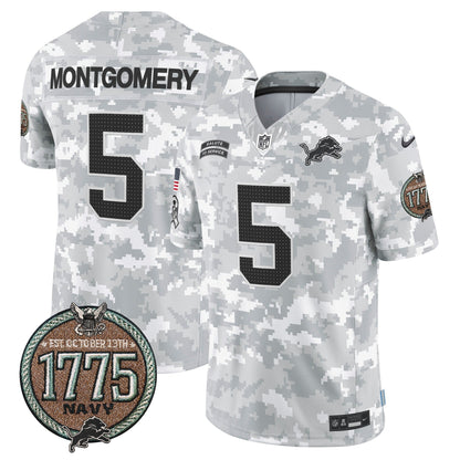 DET 2024 Salute to Service Establishment Year Patch Vapor Limited Jersey - All Stitched