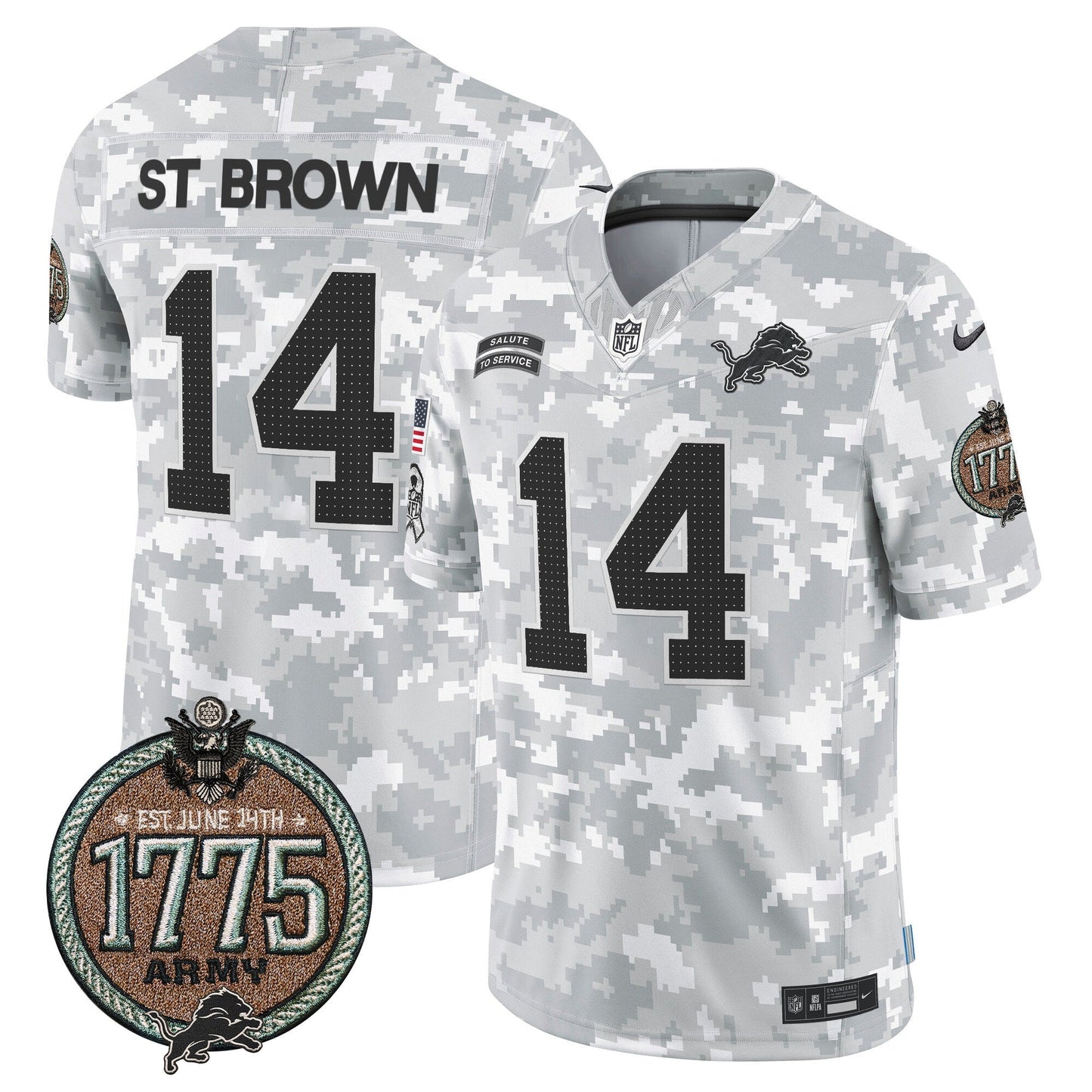 DET 2024 Salute to Service Establishment Year Patch Vapor Limited Jersey - All Stitched