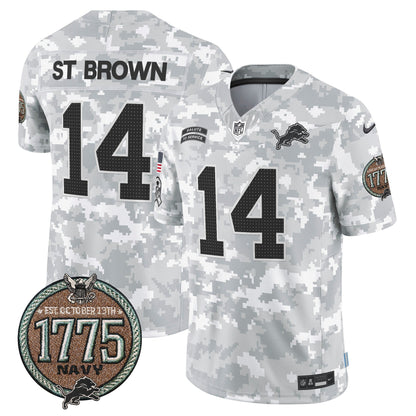 DET 2024 Salute to Service Establishment Year Patch Vapor Limited Jersey - All Stitched