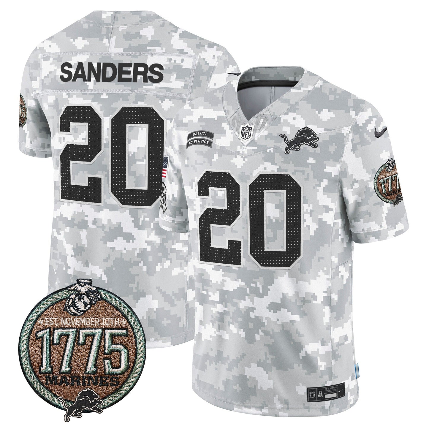DET 2024 Salute to Service Establishment Year Patch Vapor Limited Jersey - All Stitched