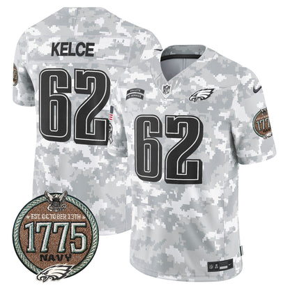 Eagles 2024 Salute to Service Establishment Year Patch Vapor Limited Jersey - All Stitched