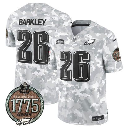 Eagles 2024 Salute to Service Establishment Year Patch Vapor Limited Jersey - All Stitched