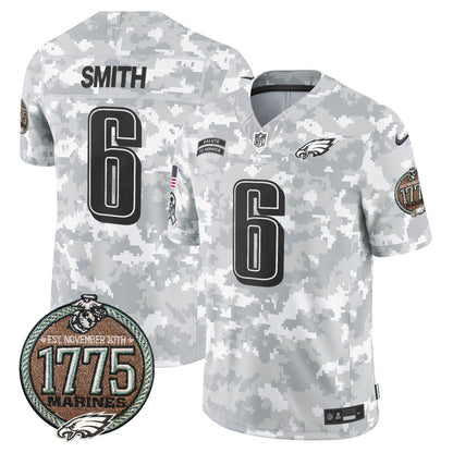 Eagles 2024 Salute to Service Establishment Year Patch Vapor Limited Jersey - All Stitched