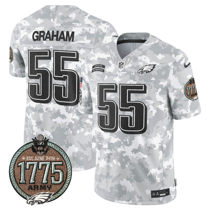 Eagles 2024 Salute to Service Establishment Year Patch Vapor Limited Jersey - All Stitched