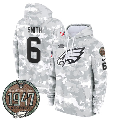 Eagles 2024 Salute to Service Establishment Year Patch Fleece Pullover Hoodie