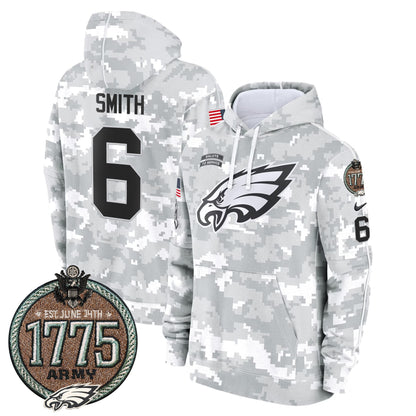 Eagles 2024 Salute to Service Establishment Year Patch Fleece Pullover Hoodie