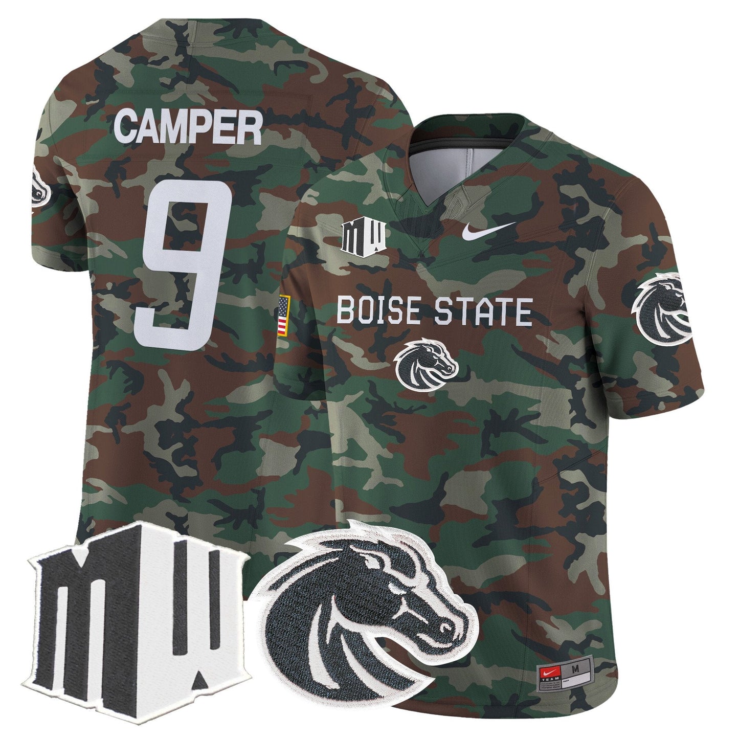 Boise State Broncos 2024 Military Vapor Limited Jersey - All Stitched