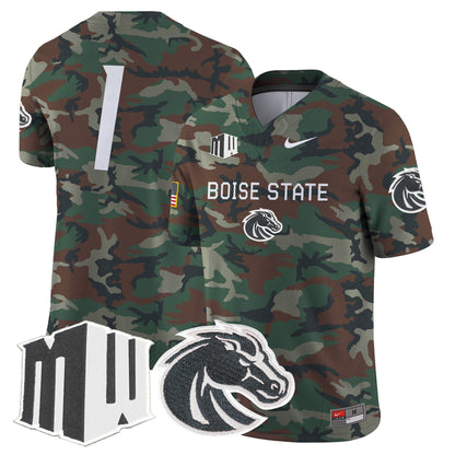 Boise State Broncos 2024 Military Vapor Limited Jersey - All Stitched
