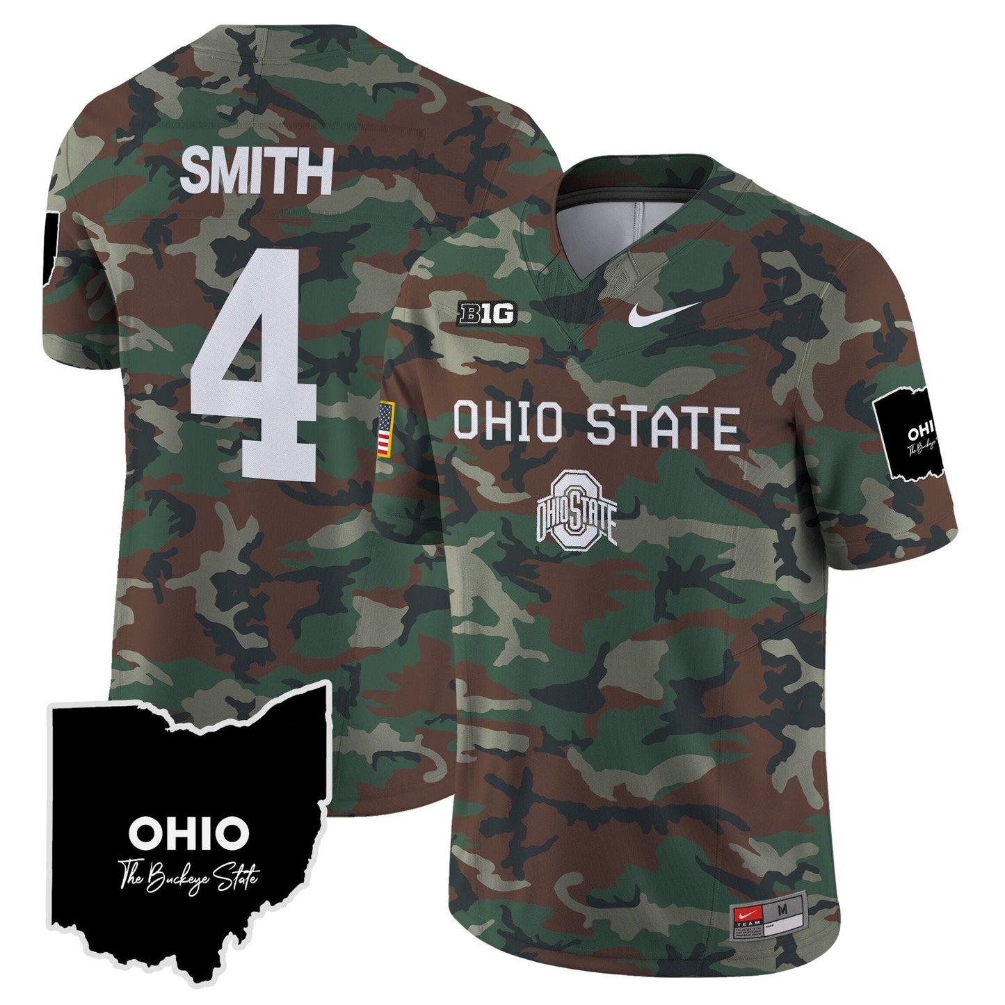 Ohio State Buckeyes 2024 Military Vapor Limited Jersey - All Stitched