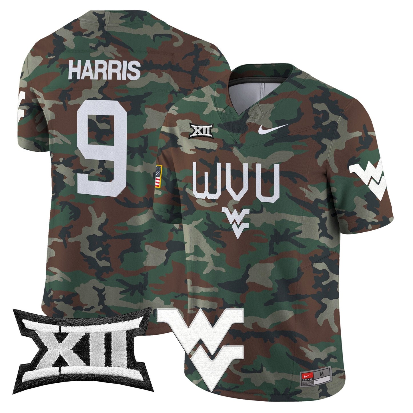 West Virginia Mountaineers 2024 Military Vapor Limited Jersey - All Stitched