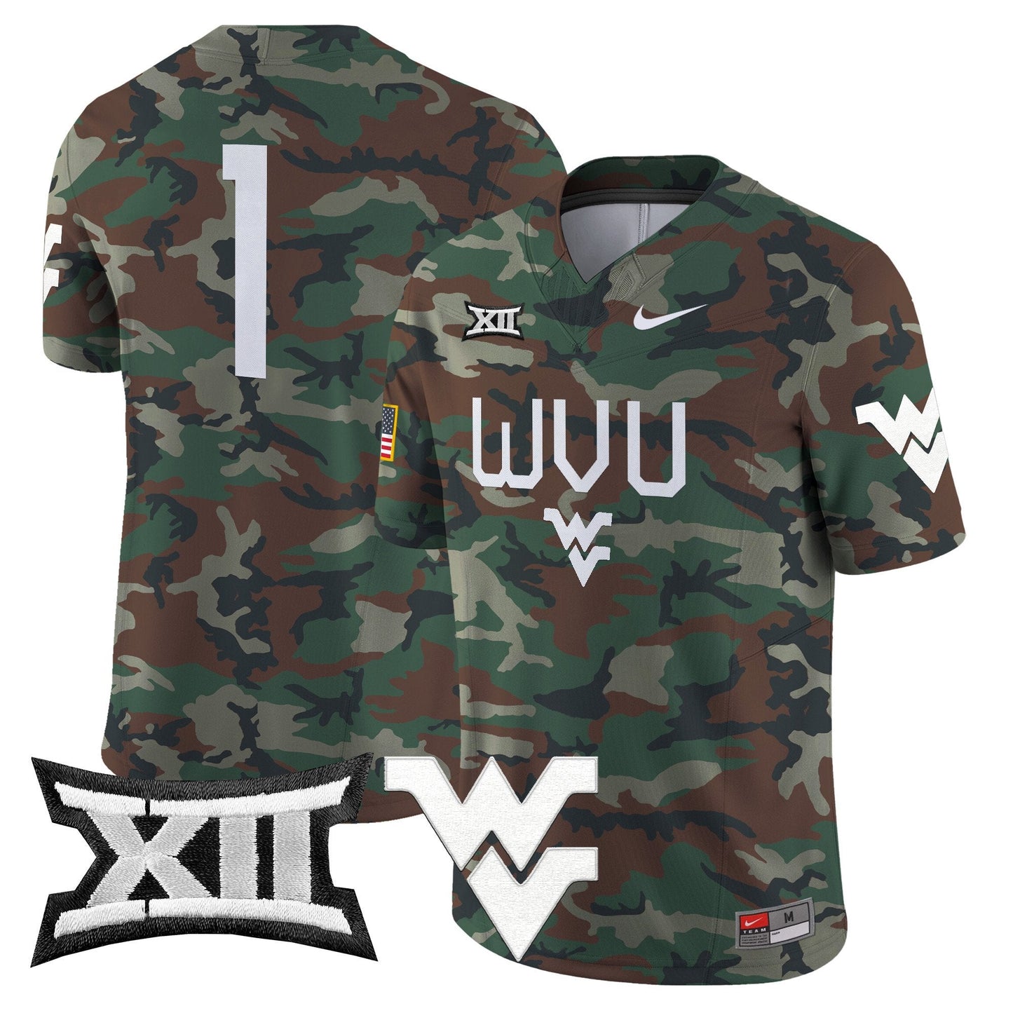 West Virginia Mountaineers 2024 Military Vapor Limited Jersey - All Stitched