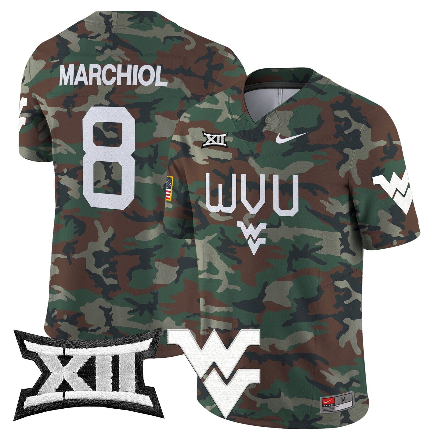 West Virginia Mountaineers 2024 Military Vapor Limited Jersey - All Stitched
