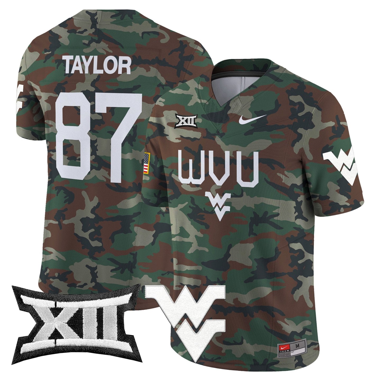 West Virginia Mountaineers 2024 Military Vapor Limited Jersey - All Stitched