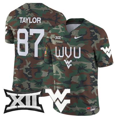 West Virginia Mountaineers 2024 Military Vapor Limited Jersey - All Stitched