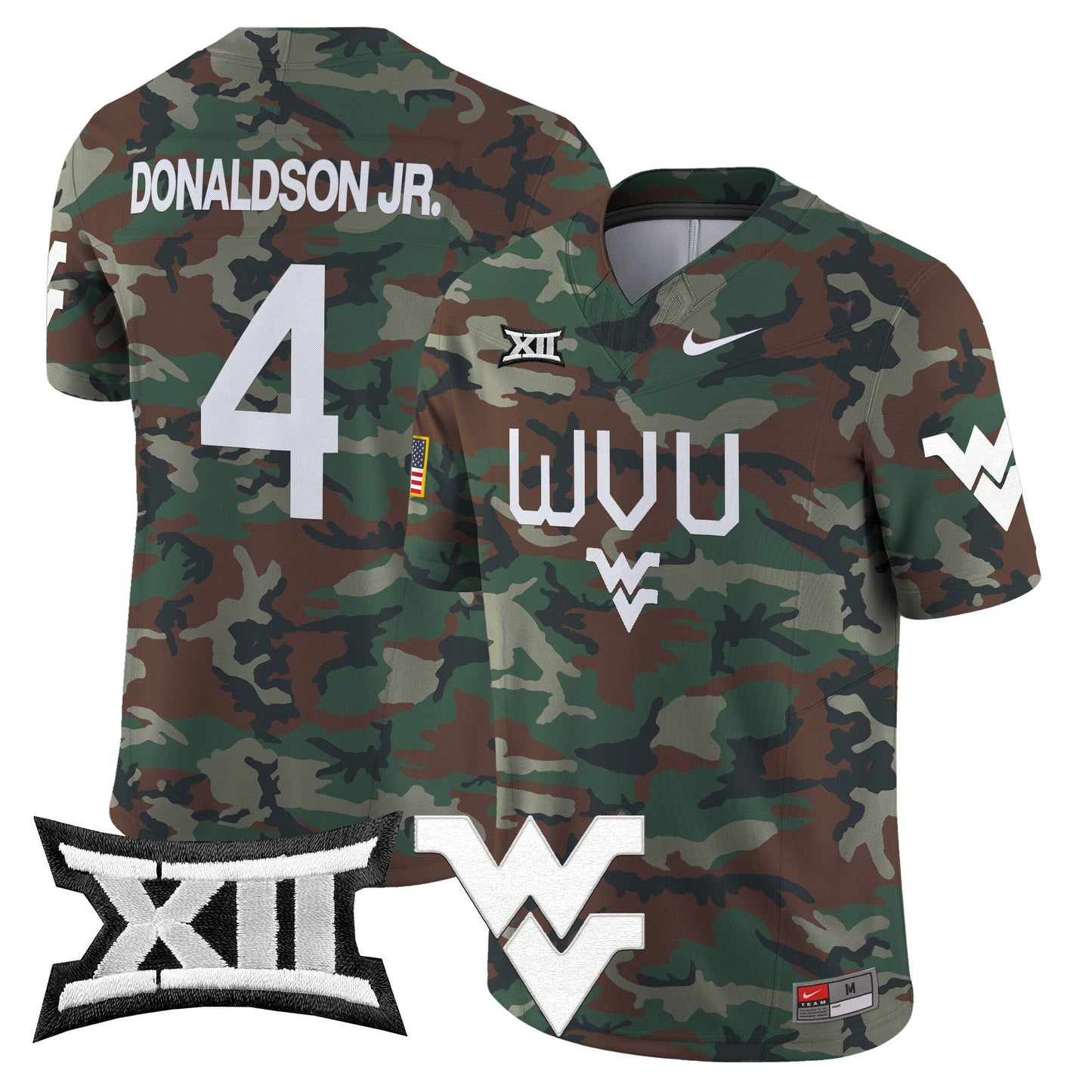 West Virginia Mountaineers 2024 Military Vapor Limited Jersey - All Stitched
