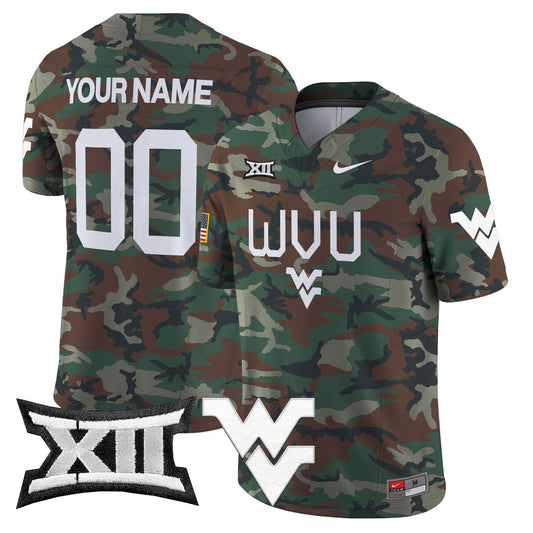 West Virginia Mountaineers 2024 Military Vapor Limited Custom Jersey - All Stitched