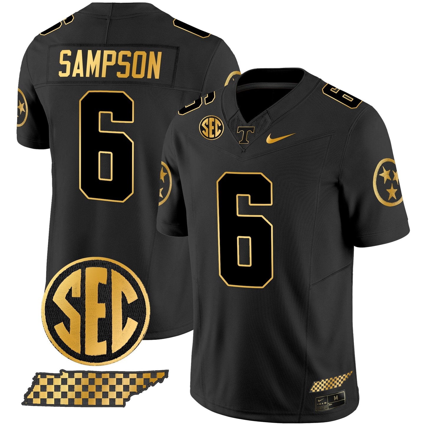 Tennessee Volunteers 2024 Gold Vapor Limited Jersey V2 - All Stitched