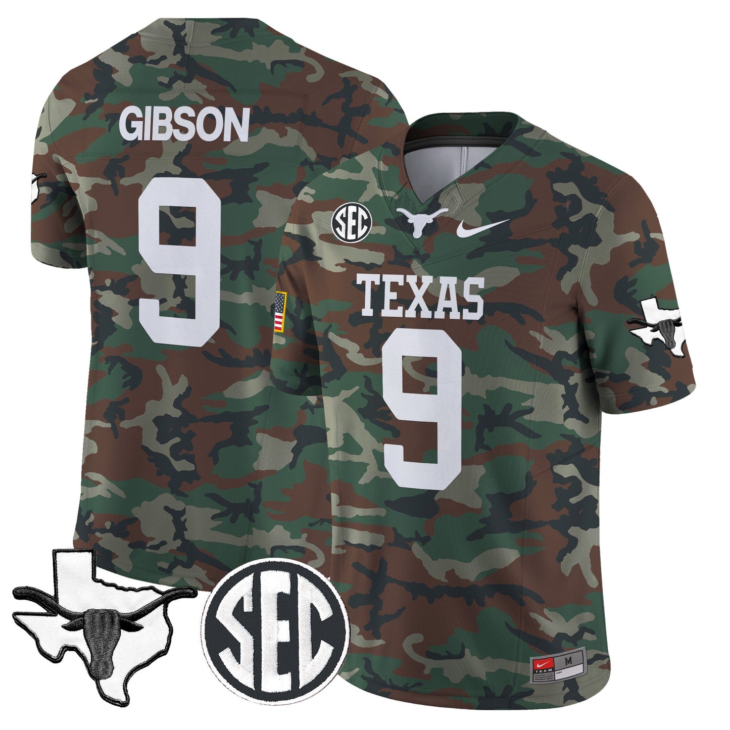 Texas Longhorns 2024 Military Vapor Limited Jersey V2 - All Stitched
