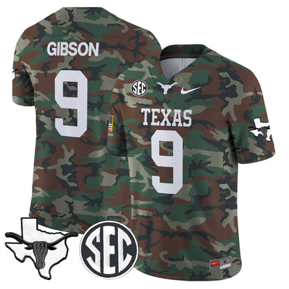 Texas Longhorns 2024 Military Vapor Limited Jersey V2 - All Stitched