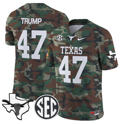 Texas Longhorns 2024 Military Vapor Limited Jersey V2 - All Stitched