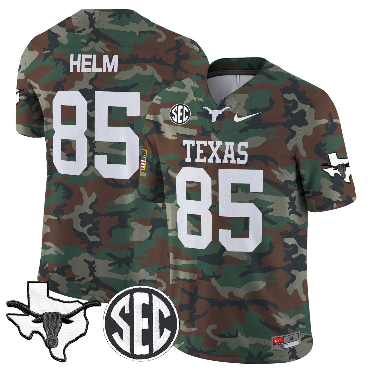 Texas Longhorns 2024 Military Vapor Limited Jersey V2 - All Stitched
