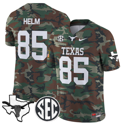 Texas Longhorns 2024 Military Vapor Limited Jersey V2 - All Stitched