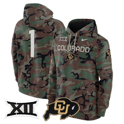 Colorado Buffaloes 2024 Military Fleece Pullover Hoodie