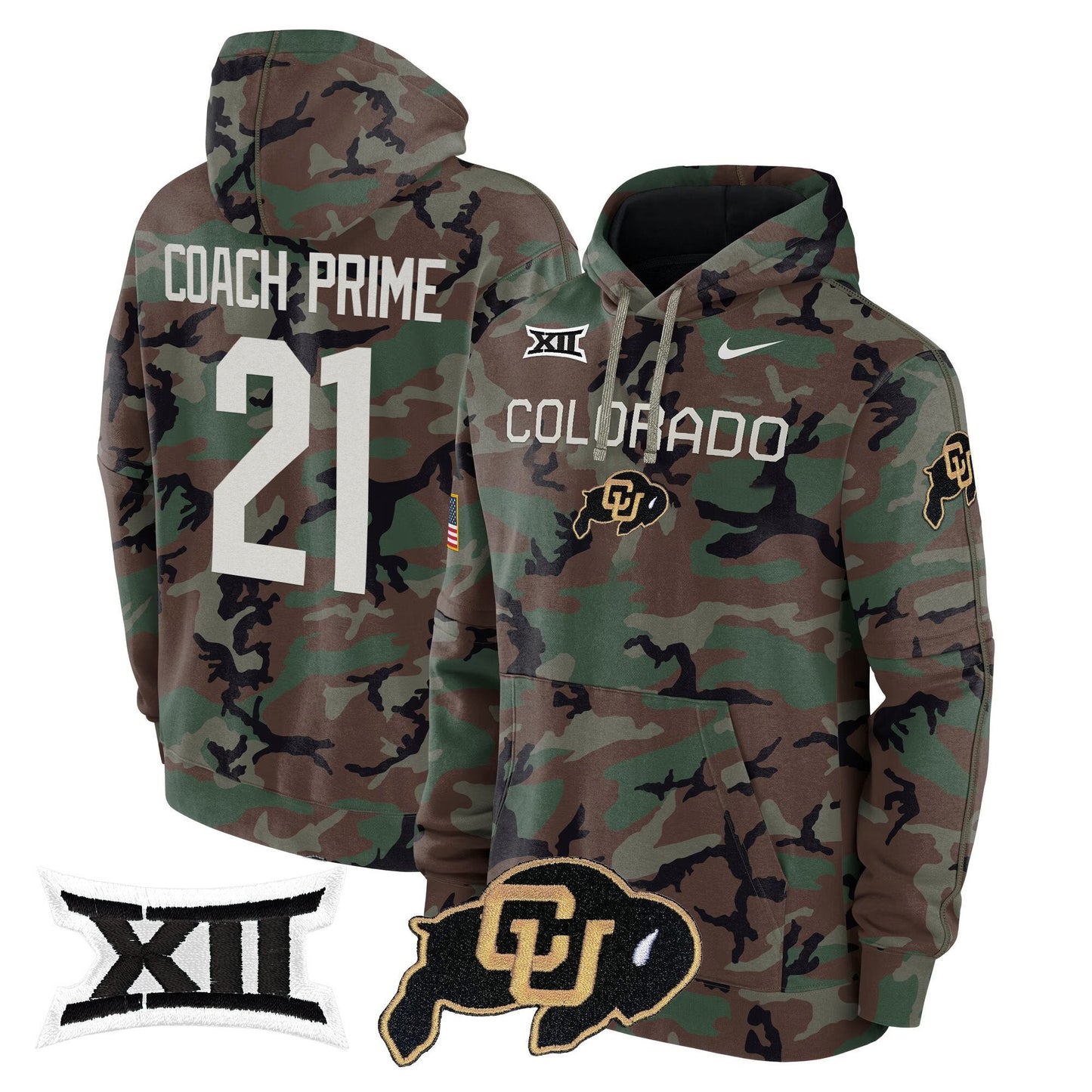 Colorado Buffaloes 2024 Military Fleece Pullover Hoodie