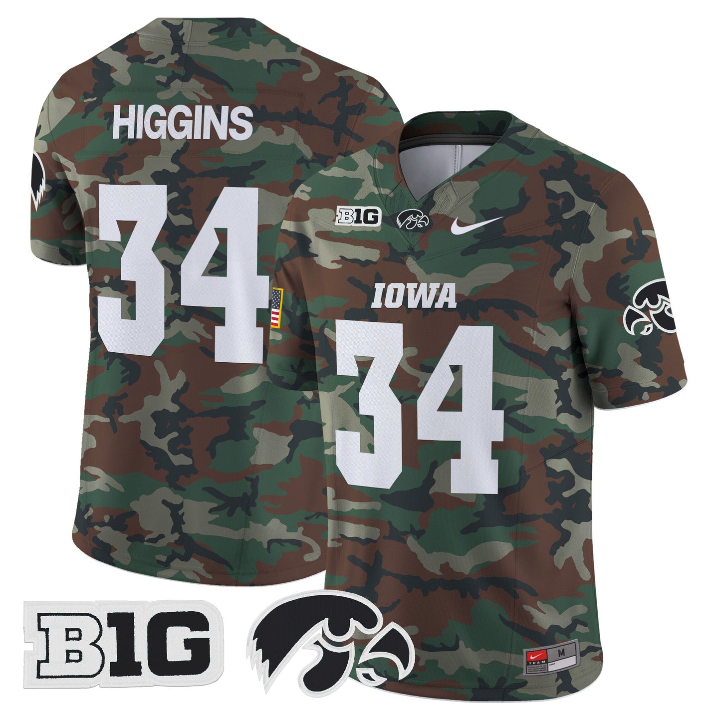 Iowa Hawkeyes 2024 Military Vapor Limited Jersey - All Stitched