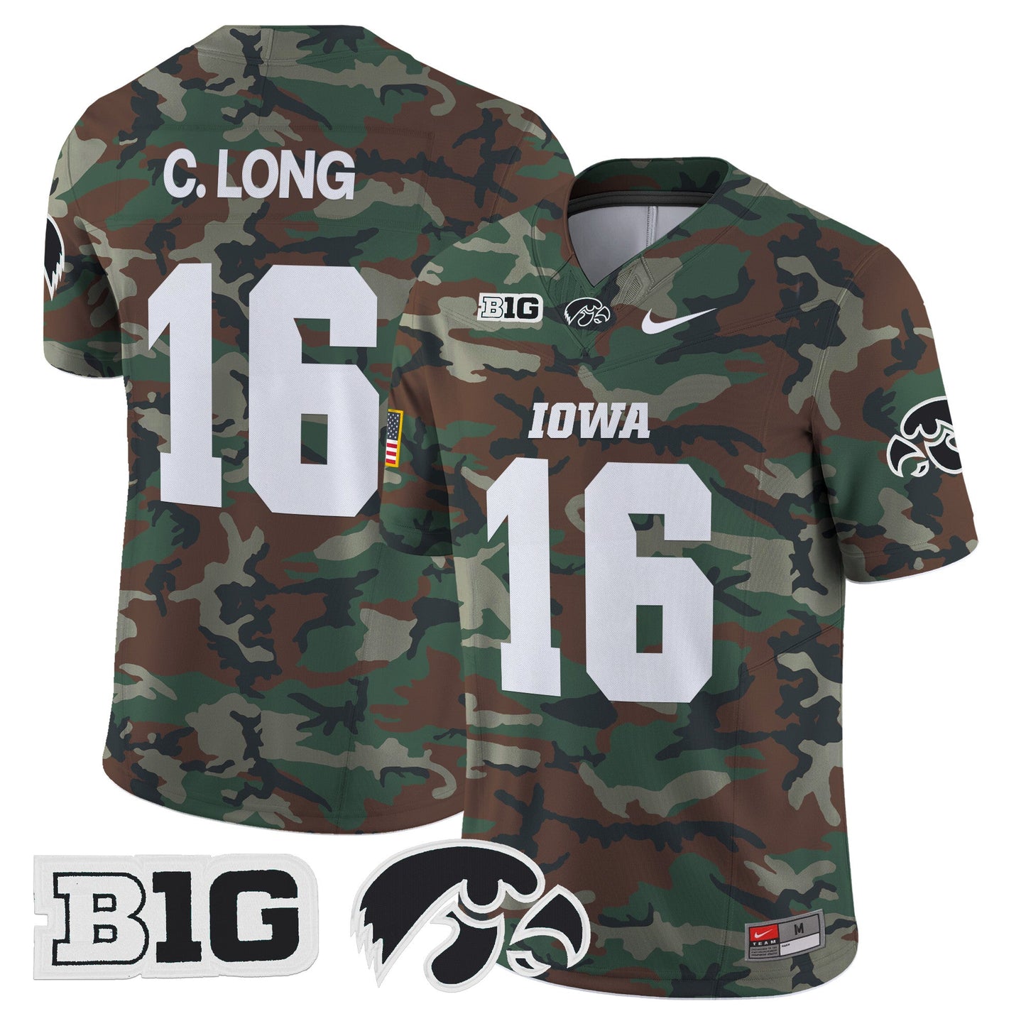 Iowa Hawkeyes 2024 Military Vapor Limited Jersey - All Stitched