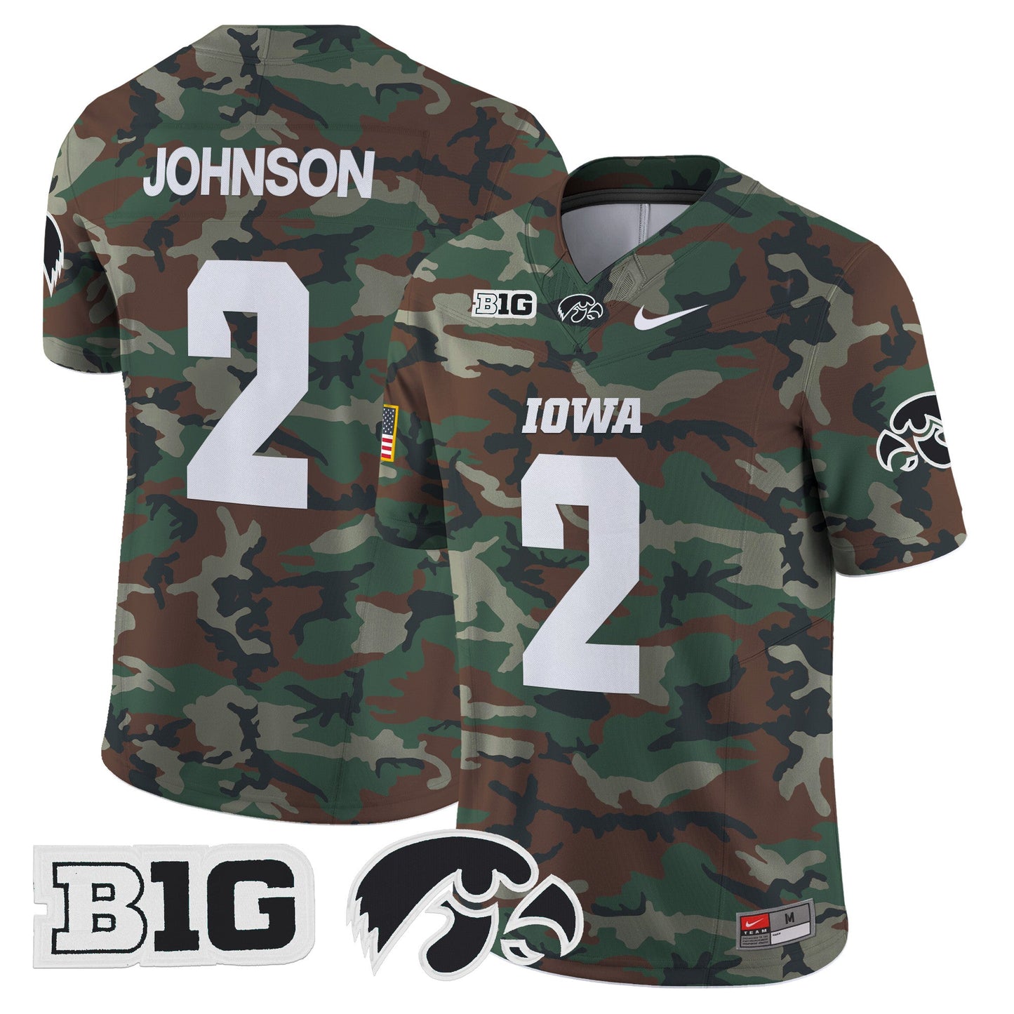Iowa Hawkeyes 2024 Military Vapor Limited Jersey - All Stitched