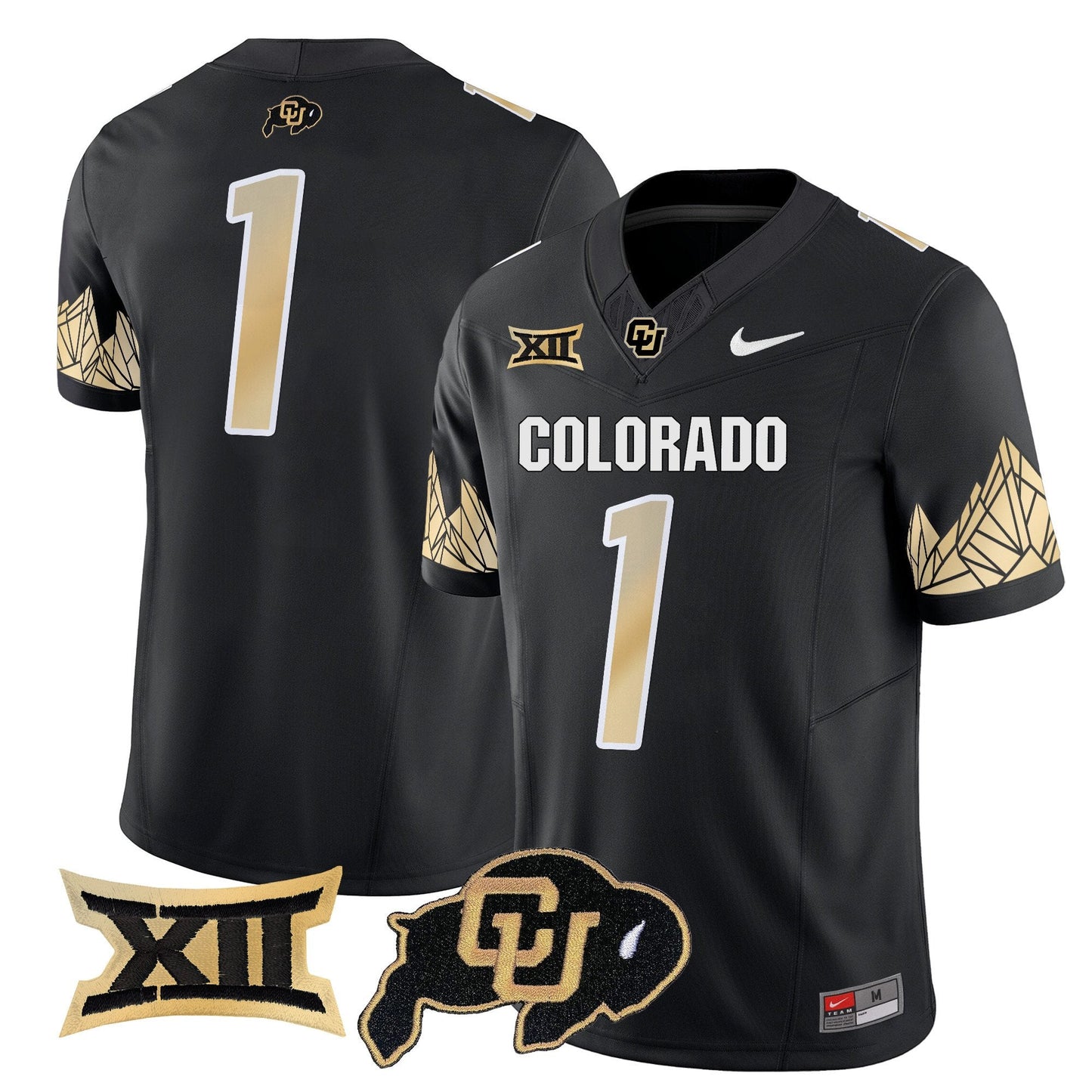 Colorado Buffaloes Vapor Limited Jersey V4 - Big 12 XII Patch - All Stitched