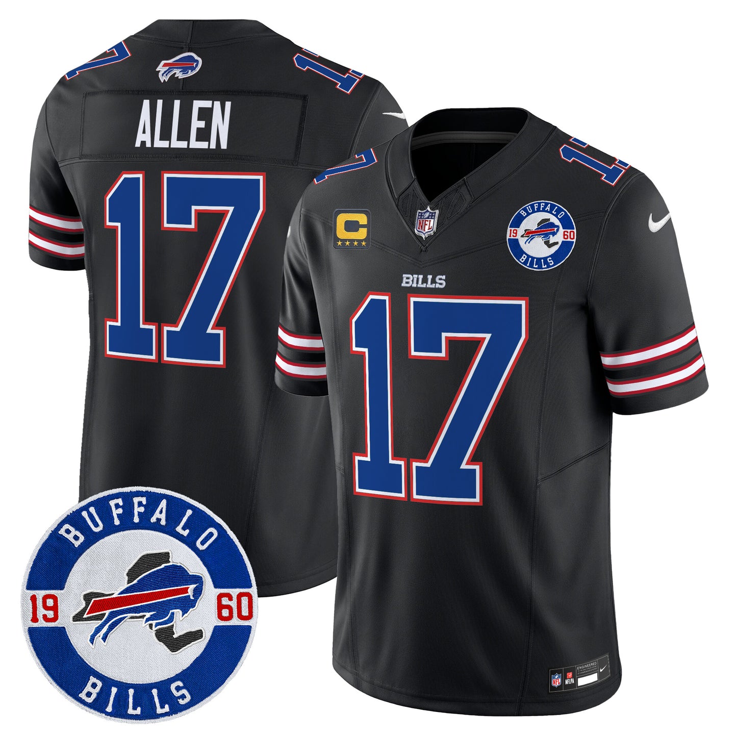 Men's Buffalo Bills 2024 Vapor Limited Jersey - Est. 1960 Patch - All Stitched