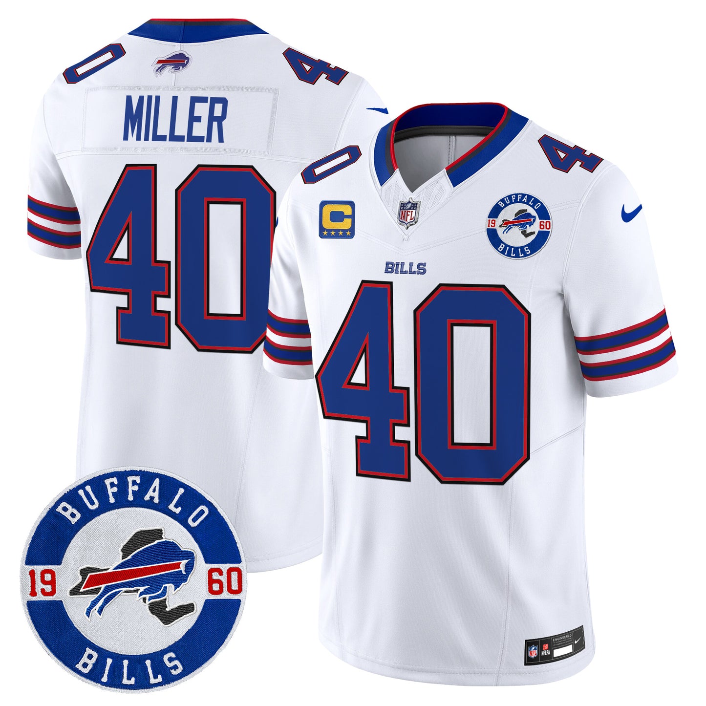 Men's Buffalo Bills 2024 Vapor Limited Jersey - Est. 1960 Patch - All Stitched