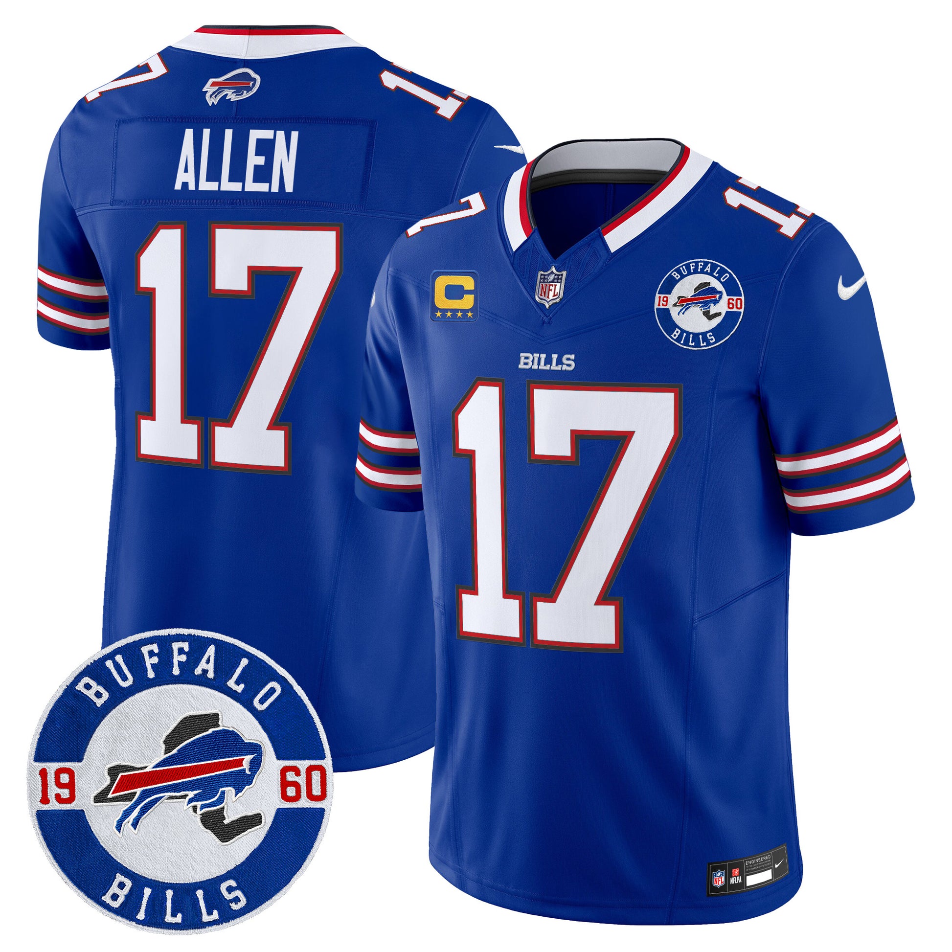 Men's Buffalo Bills 2024 Vapor Limited Jersey - Est. 1960 Patch - All Stitched