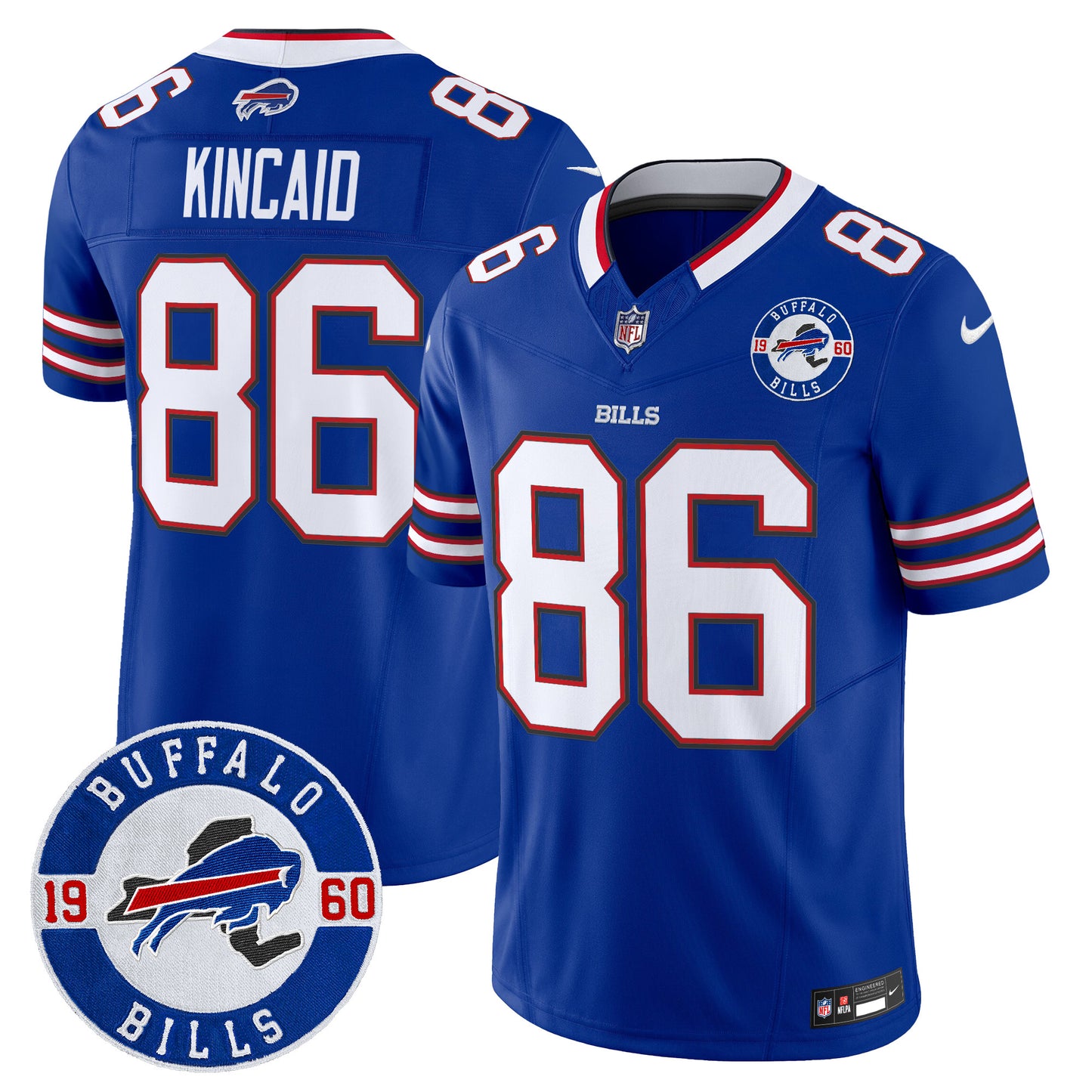 Men's Buffalo Bills 2024 Vapor Limited Jersey - Est. 1960 Patch - All Stitched
