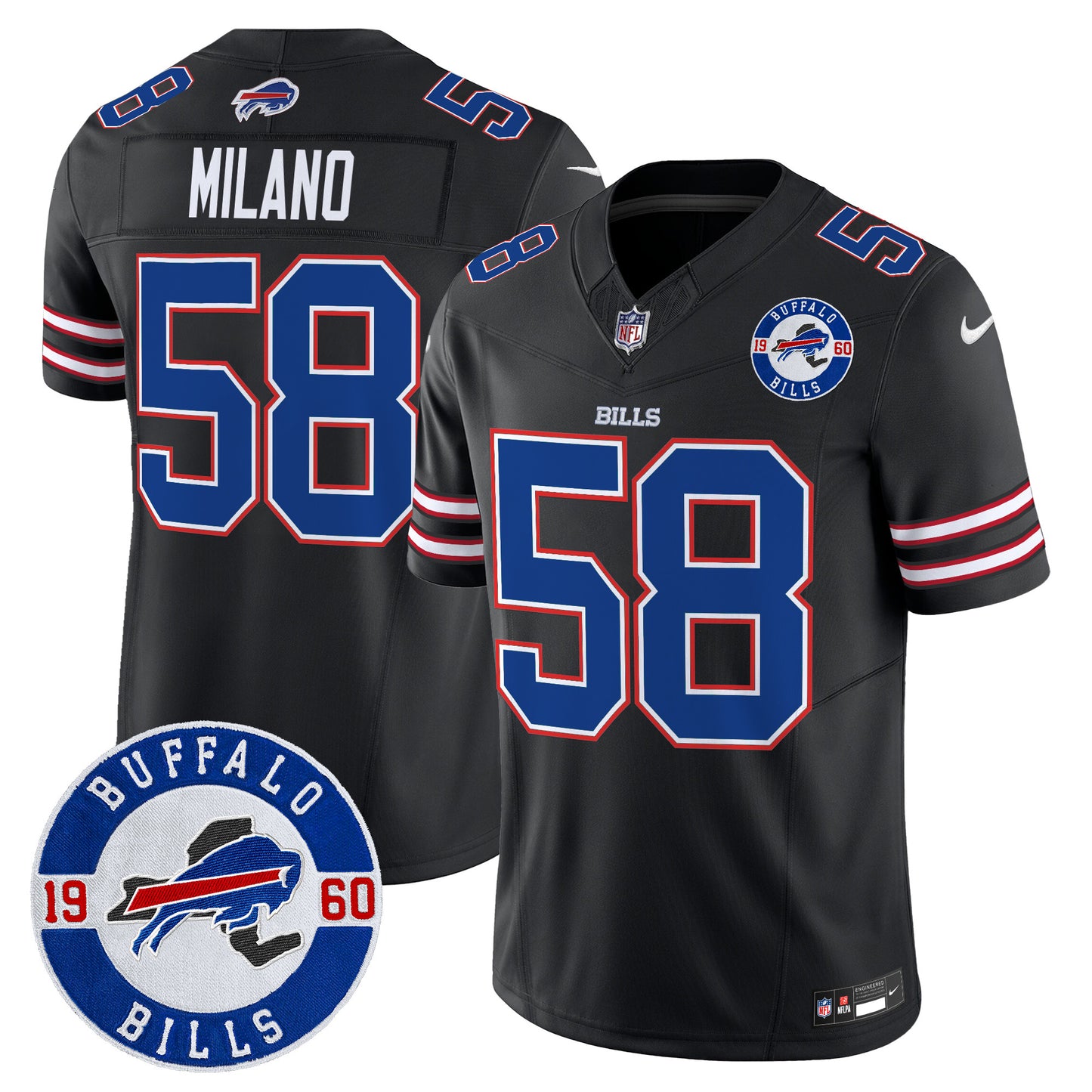 Men's Buffalo Bills 2024 Vapor Limited Jersey - Est. 1960 Patch - All Stitched